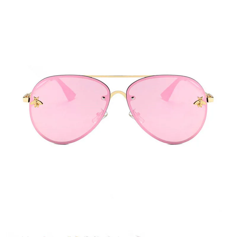 Женские винтажные солнцезащитные очки Sakura розовые большие пилота в стиле пчелы