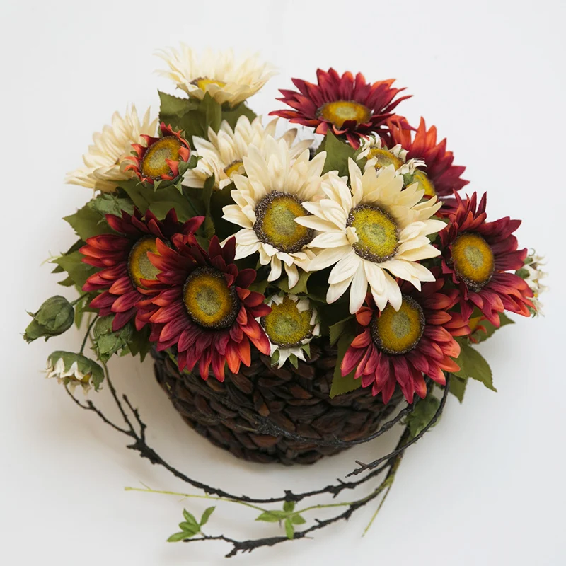 Шелковый цветок 13 картина маслом имитация подсолнуха букет Европейский стиль