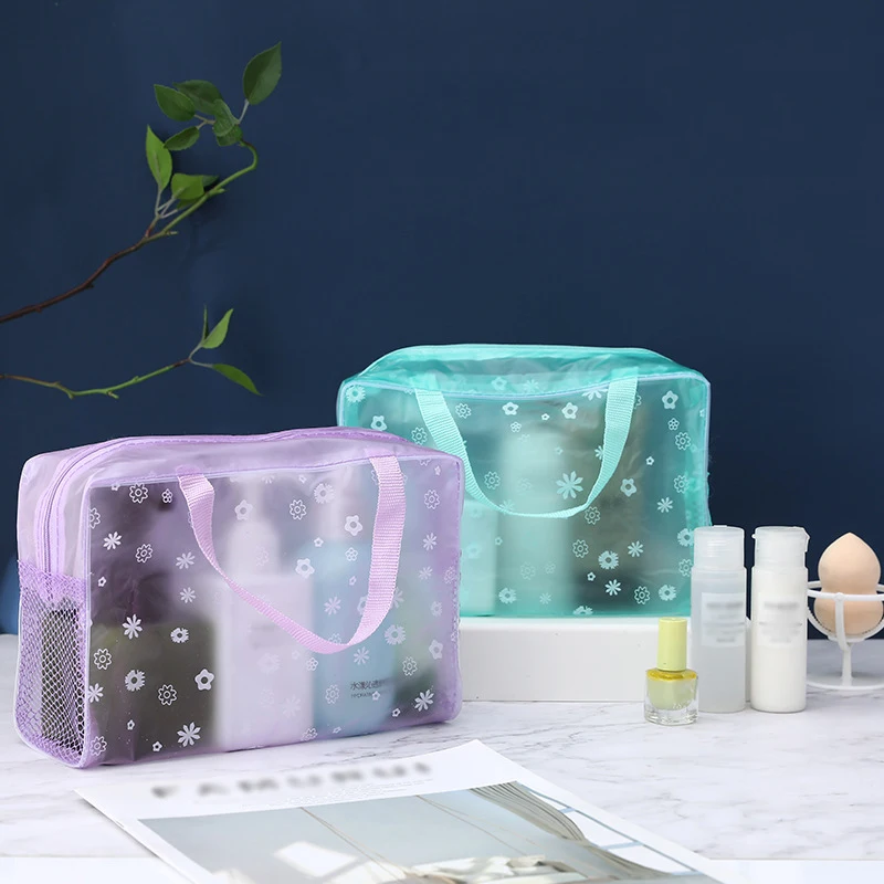 

Waterproof Travel Cosmetic Storage Bag for Women Floral Transparent Wash Bag Makeup Case Toiletry Wash Beauty Kit Storage Pouch