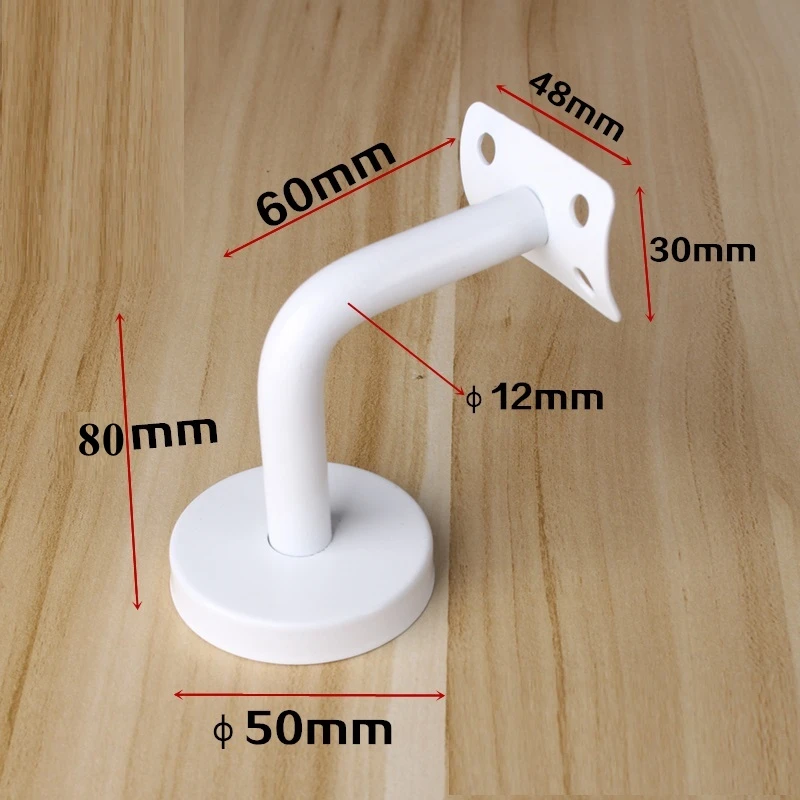White Bent 60mm 80mm 4 шт кронштейны поручня для стеновой держатель балюстрада, сверхмощные лестничные перила кронштейн Bannister настенное крепление поддержка - Цвет: White Bent 60mm 80mm