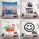 Настенное круглое полотенце с геометрическим принтом, 150 х130 см