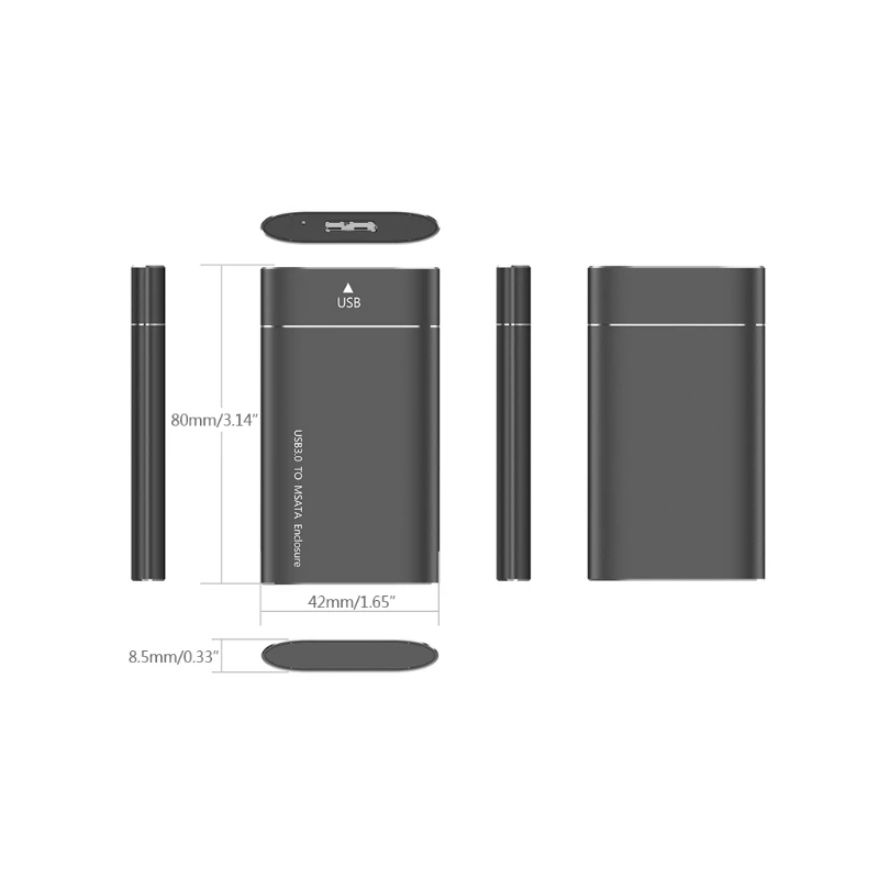 

R58A Новый SSD Алюминий сплав MSATA к Usb3.0/3,1 твердый жесткий диск коробка мобильного Высокоскоростная передача чехол