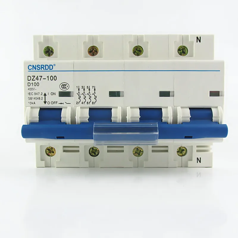 Прозрачный чехол с защитой от короткого замыкания/перегрузки 63A/80A/100A/125A 4P MCB 690V