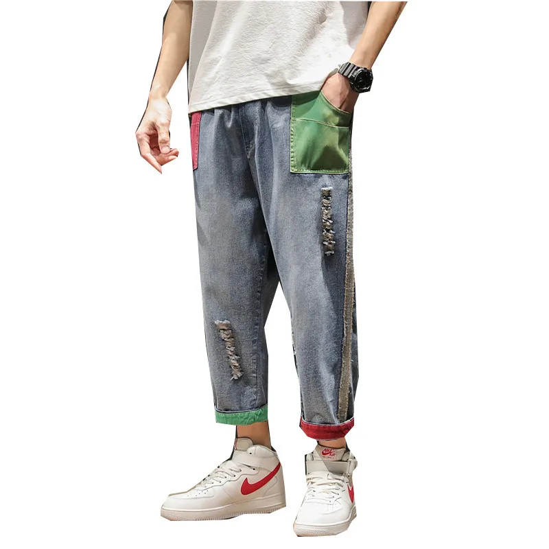 

Fashion Brand Mens loose jean Harem warm jeans Loose for Men Unique Hip Hop Clothing Quality Outwear 2019 New Autumn Winter