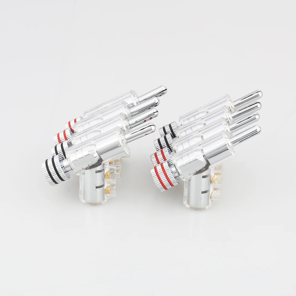 Новый Hi-End родиевое покрытие замок динамик кабель банан разъем 100% Высокое