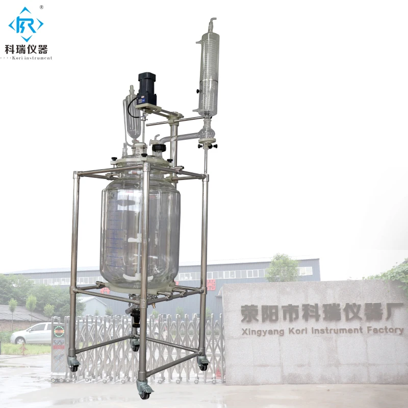 Реактор из закаленного стекла 30 л для смешивания перемешивания реакции рефлюкс и