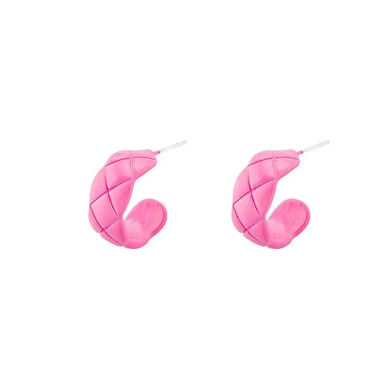 

Cute S925 Silver Needle Pink Earrings 2021 New Temperament Simple Stud Earrings Women