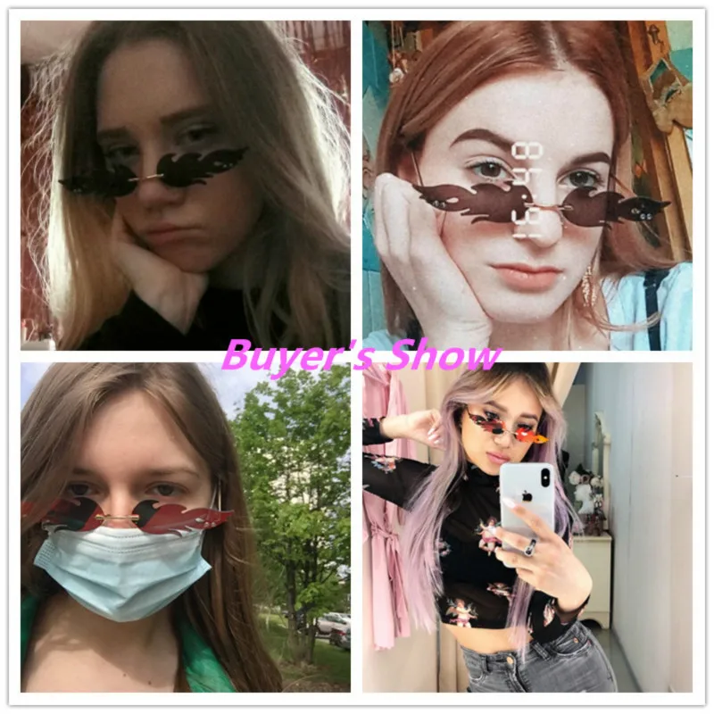 Солнцезащитные очки с безободковым пламенем для мужчин и женщин Роскошные