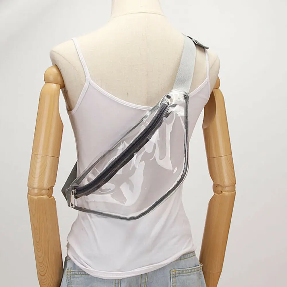 Новинка модная однотонная Прозрачная женская поясная сумка на молнии из ПВХ