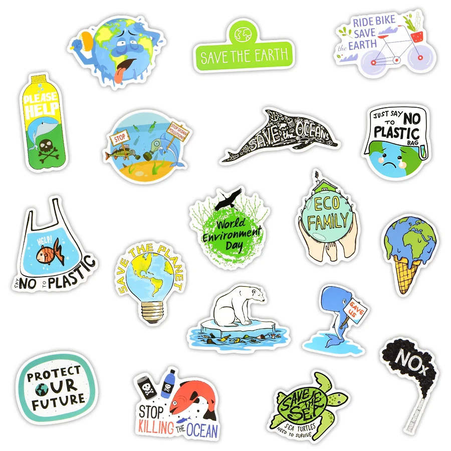 Наклейки защитные в стиле аниме 50 шт. зеленые наклейки &quotЗемля&quot для ноутбука