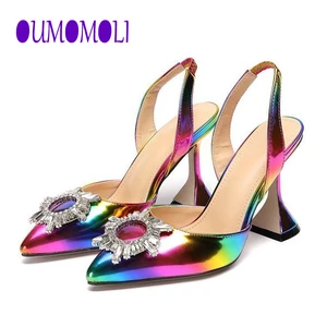  High Heels Sandals Shoes Woman multicolor Rhinestone Wedding Shoes High Heels Party Shoes Summer Height Heels Q368