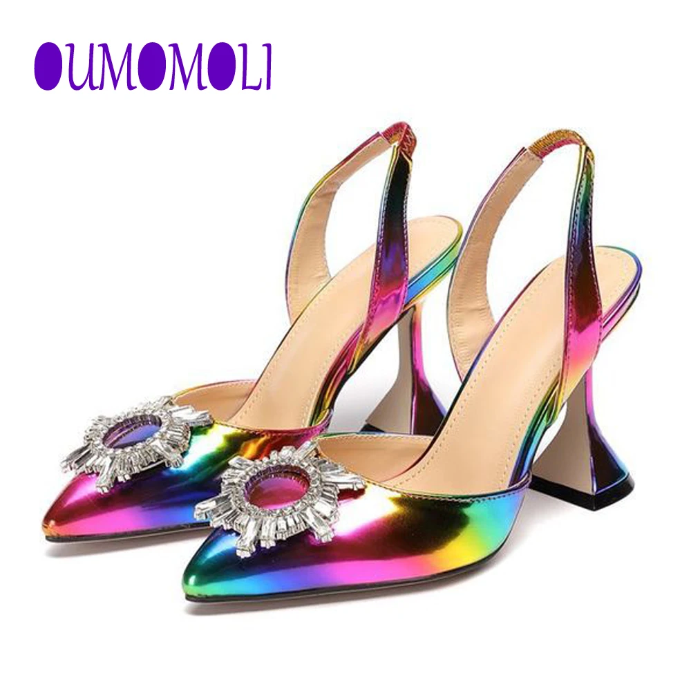 Босоножки на высоком каблуке Женские разноцветные сапоги с Стразы свадебные