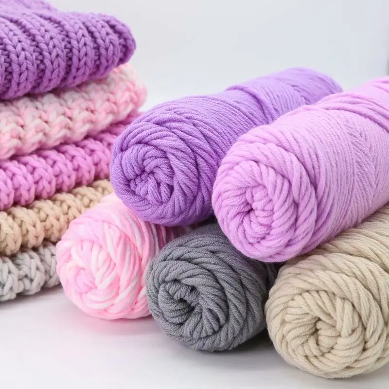 

100g/Pcs Chunky Milk Sweet Soft Cotton Baby Knitting Wool Thick Fiber Yarn Hand Knitting Wool Crochet Yarn for DIY Sweater