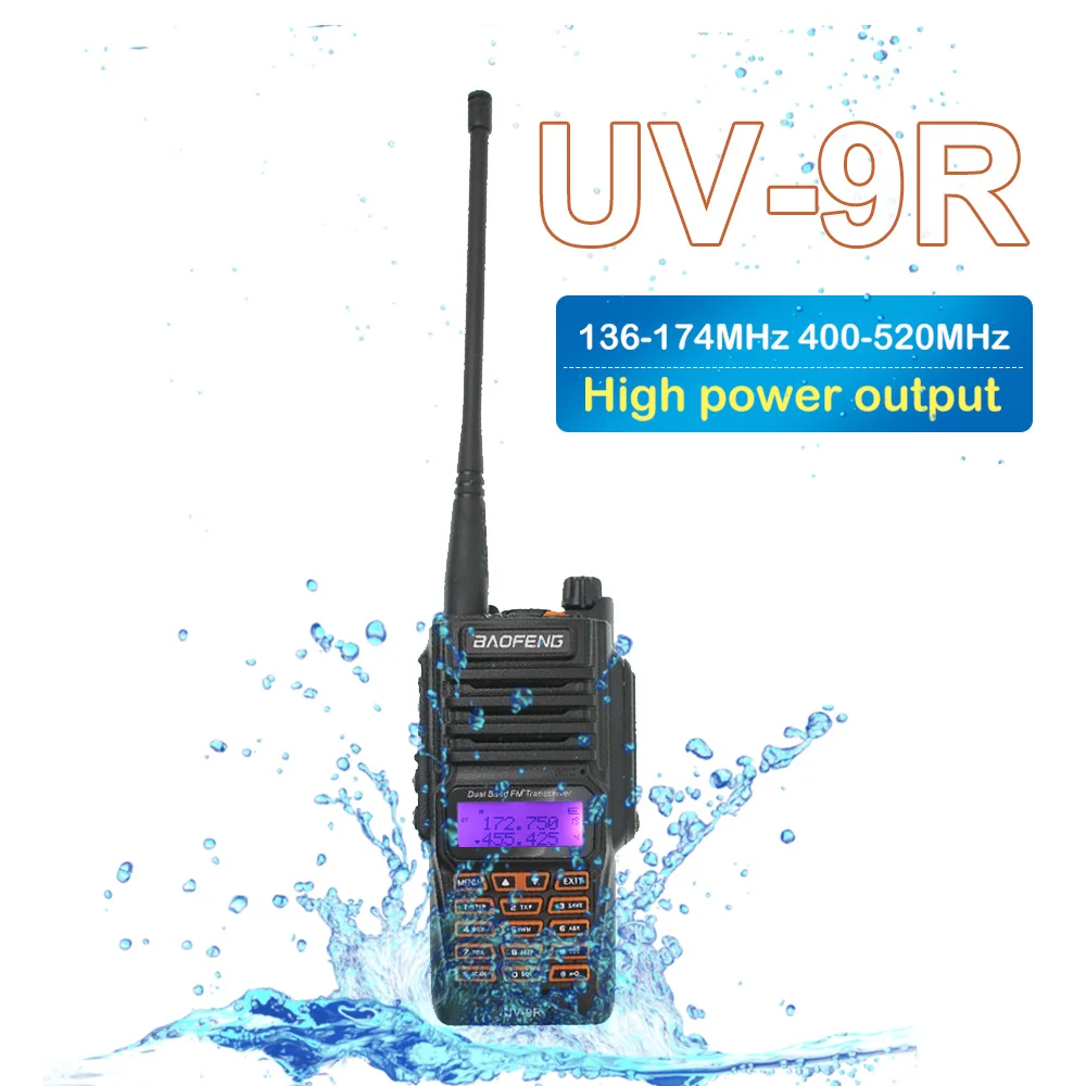 2 шт. Baofeng UV 9R IP67 водонепроницаемый двухдиапазонный 136 174Mhz & 400 520MHz Ham двухстороннее