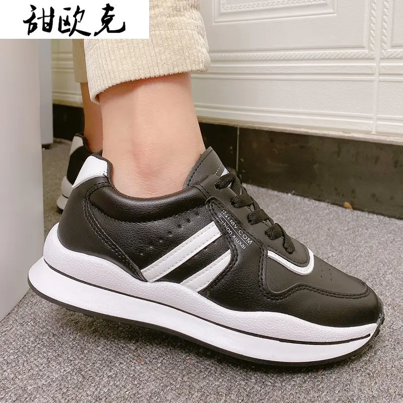 

Spring Autumn Woman Color Matching Sneaker Pu Lace Platform 2021 Woman Vulcanized Shoes Casual Walking Comfortable Woman Shoes