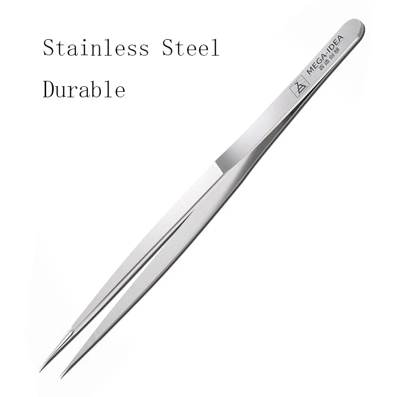 Stainless Steel Tweezers Cell Phone Repair Fingerprint Fly Line 0.1mm 0.15mm Straight Tip Non-magnetic Tweezer Forceps Hand Tool |