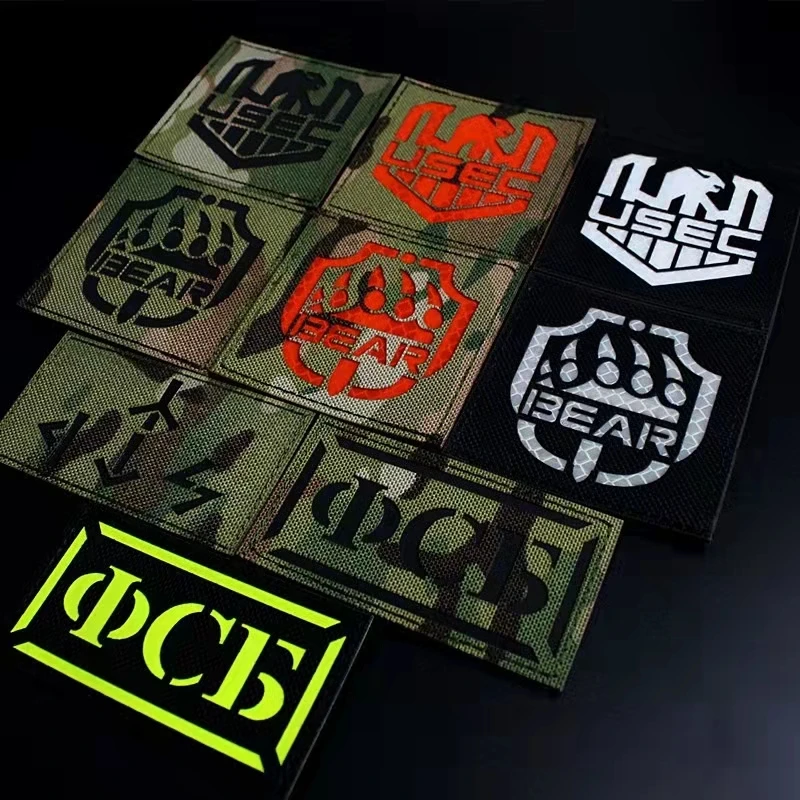 

Escape From Takov IR Reflective Velcro USEC team badge BEAR Patches on Clothes Clothing Emblem Tactical Appliques Badges