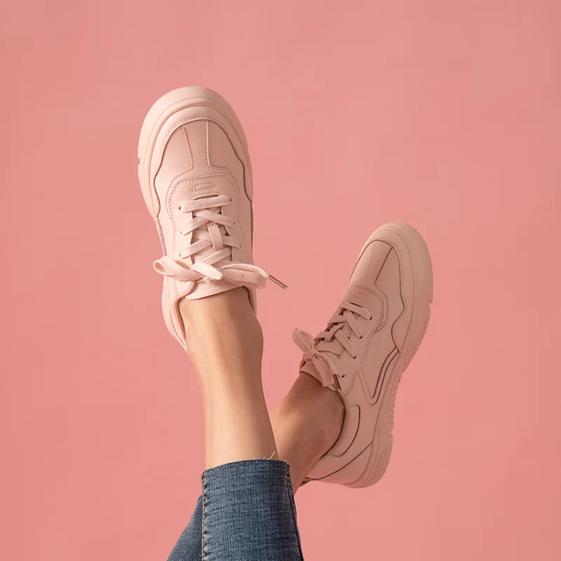 BeauToday/классические белые кроссовки Женская повседневная обувь из натуральной