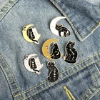 Черная ведьма, кошка, панк, эмалированная булавка, луна, кошки, броши для одежды, лацканы, булавки для рюкзаков, готический значок, мультяшное украшение, подарок, оптовая продажа