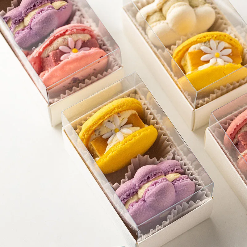 

10pcs Macaron Box Small Business Packaging Treat Children Birthday Christening Gifts For Guests Cake Packing Bags For Store