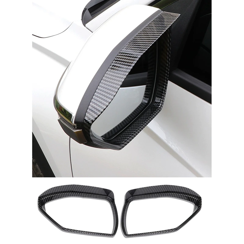 For Hyundai Tucson NX4 2021 2022 Car Side Rearview Mirror Rain Eyebrow Cover Trim Shade Guard Accessories, Carbon Fiber