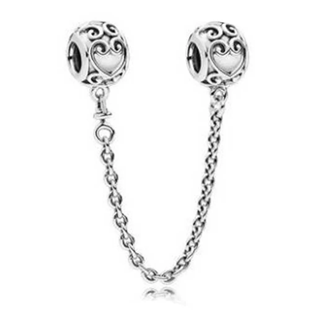 

100% 925 пробы серебряные подвески, подвески в виде Розы, очаровательное сердце, безопасные подвески-цепочки, подходят для оригинального брасл...