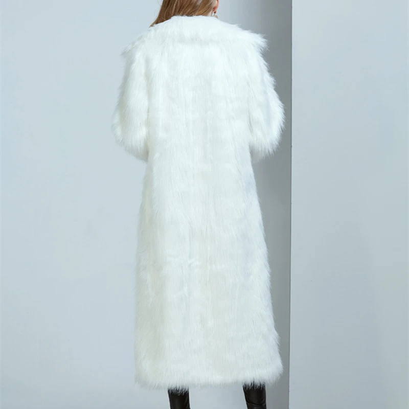 

Solid color Women Coat Autumn Fluffy Plush Winter Faux Fur Jacket Coat Women Plus Size Thick Warm Fur Overcoat M93