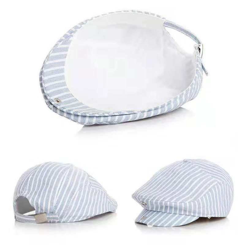 Берет для малышей шапка мальчиков и девочек хлопковая из плюща в полоску