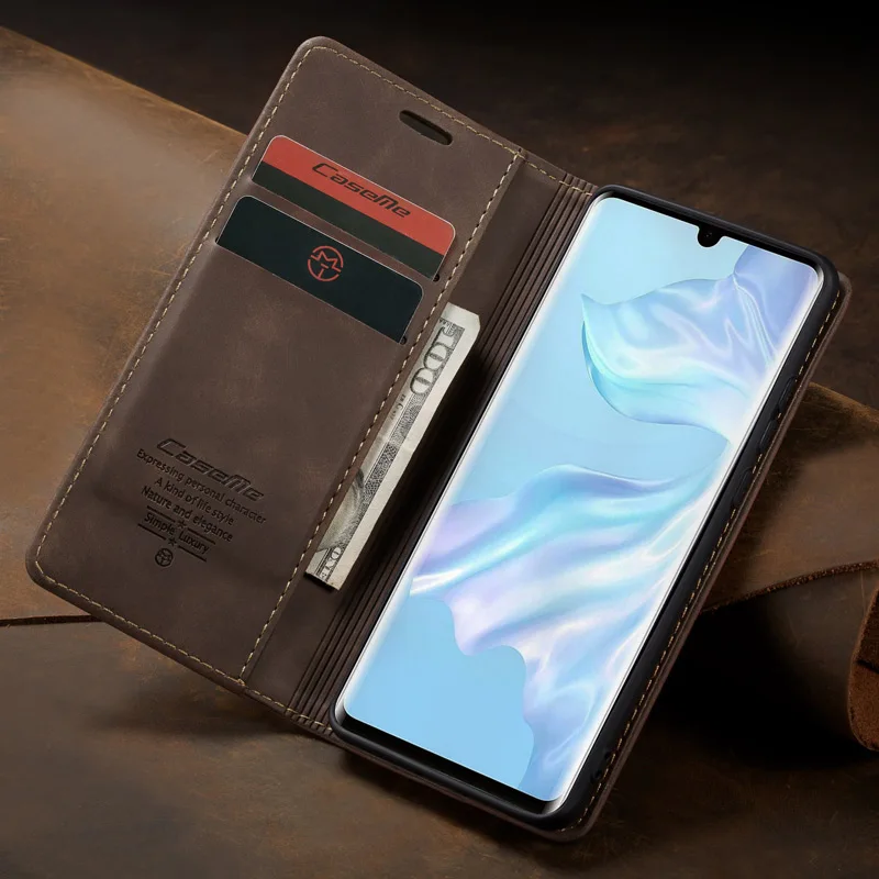Роскошный оригинальный кожаный чехол бумажник для Huawei P30 P20 Mate30 P40 Pro Магнитный