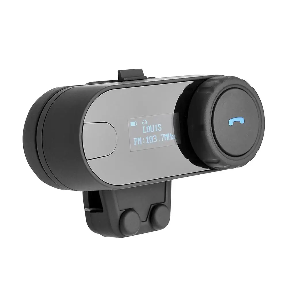 Мотоциклетный шлем Bluetooth гарнитура водонепроницаемый дисплей FM автоматически отвечает на 800 м в режиме реального времени домофон