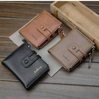 new mens wallet double zipper card holder short mens wallet coin purse retro brand high quality wallets