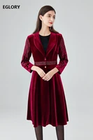 plus size coat outerwear 2020 autumn winter coats female notched collar crystal beading deco vintage velvet coats woman 4xl