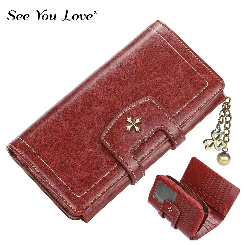 New Vintage Hasp Long Purse Ladies Wallet Women Luxury Brand Retro Zipper Leather Purses Female Wallets Woman Card Holder