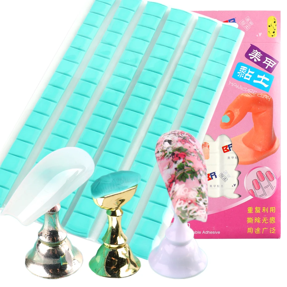 

Nails Adhesive Glue Clay For FixingDisplay False Nails Tips Removable Reusable Holder Manicure Nails Art Practice Tool GL1783-1
