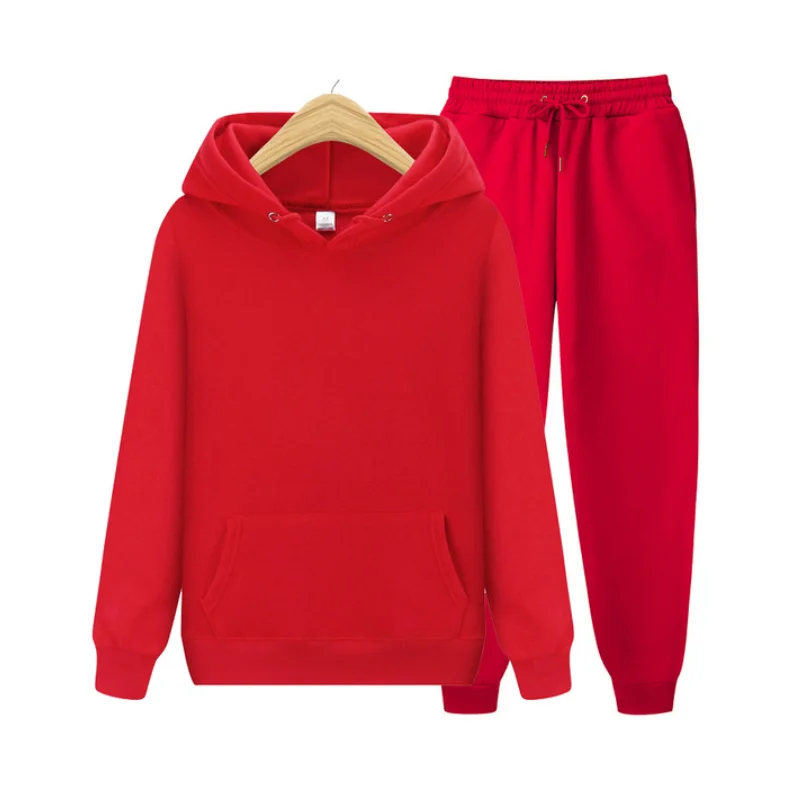 

Tangada 2020 Autumn Winter Women tracksuit thick fleece 100% cotton suit 2 pieces sets hoodies sweatshirt and pants suits 6L17