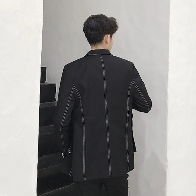 Мужской костюм из двух предметов (пиджак + брюки) Модный повседневный приталенный