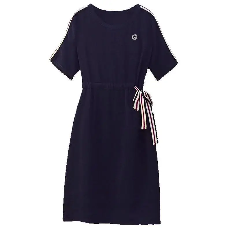 

5XL Big Size Women T-shirt Dress Korean Style Midi Dress Knee Length large size Casual Dress Plus Size Dresses Summer 2020