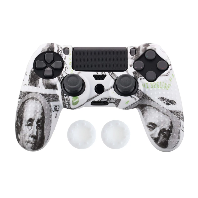 Анти-скольжения силиконовый чехол кожи чехол для sony PlayStation Dualshock 4 PS4 Pro Slim контроллер+ 2 Стик Захваты крышки - Цвет: I