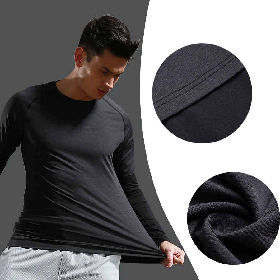 

Men's T-shirts Running Sports Top Tights Long Sleeve Spring Autumn Gym Workout Sportswear Cycling Outdoor Fitness Male Clothes