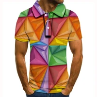 2020 new polo shirt men popular men short sleeve 3d printed loose summer men clothing polo homme
