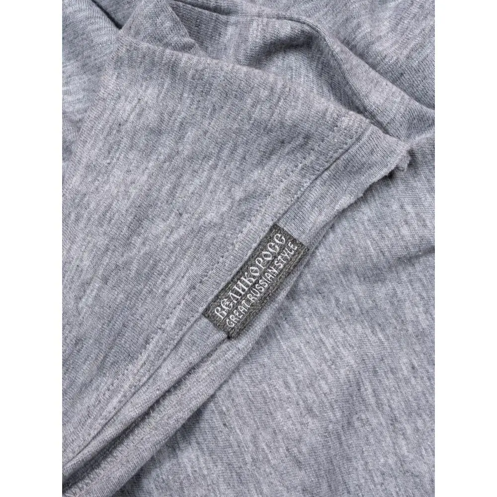 Лонгслив Великоросс однотонный меланж цвета V образный дизайнерский вырез