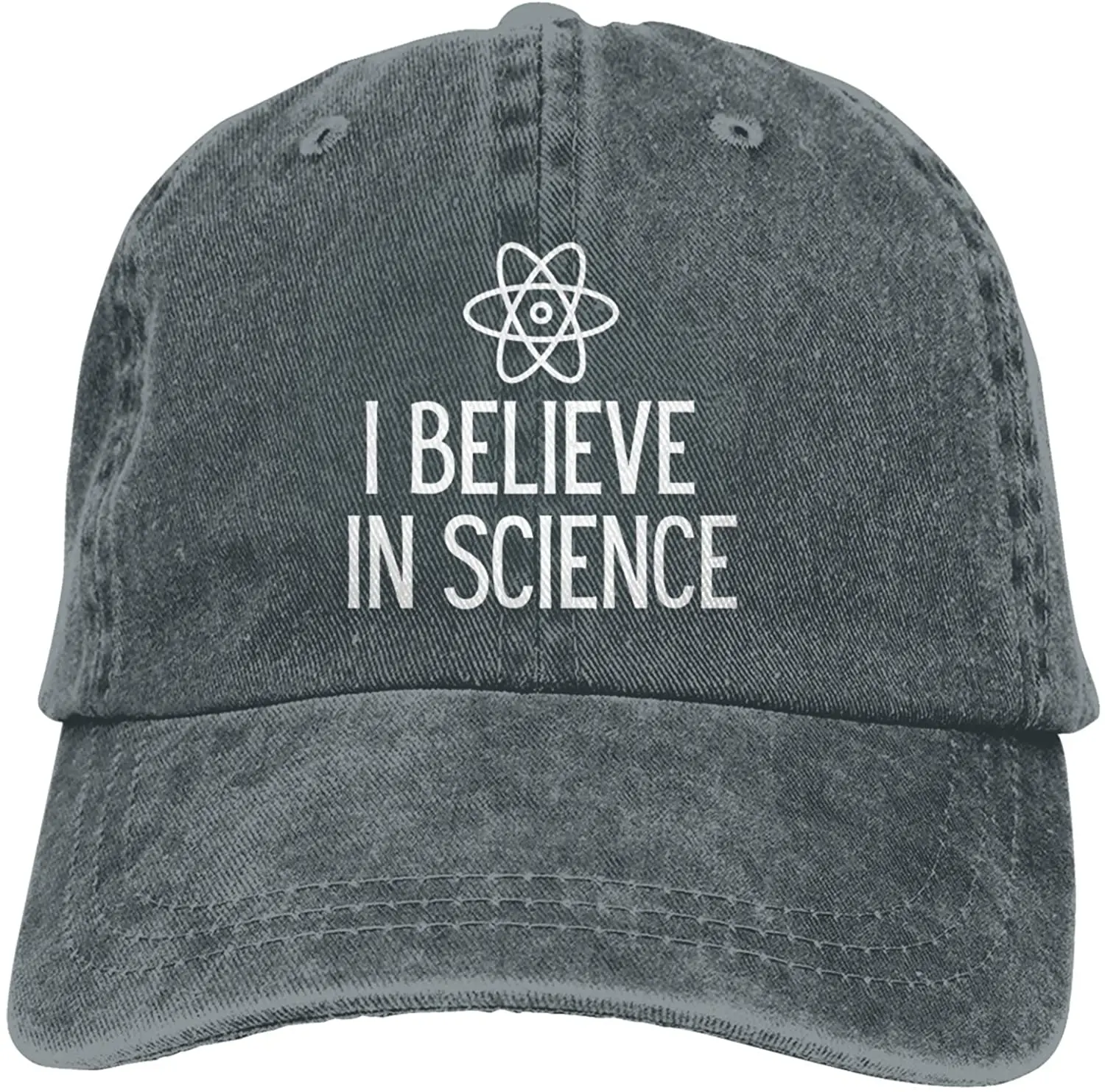 

I Believe in Science Denim Dad Hat Cotton Retro Baseball Cap Jeans Casquette Adjustable Trucker Caps