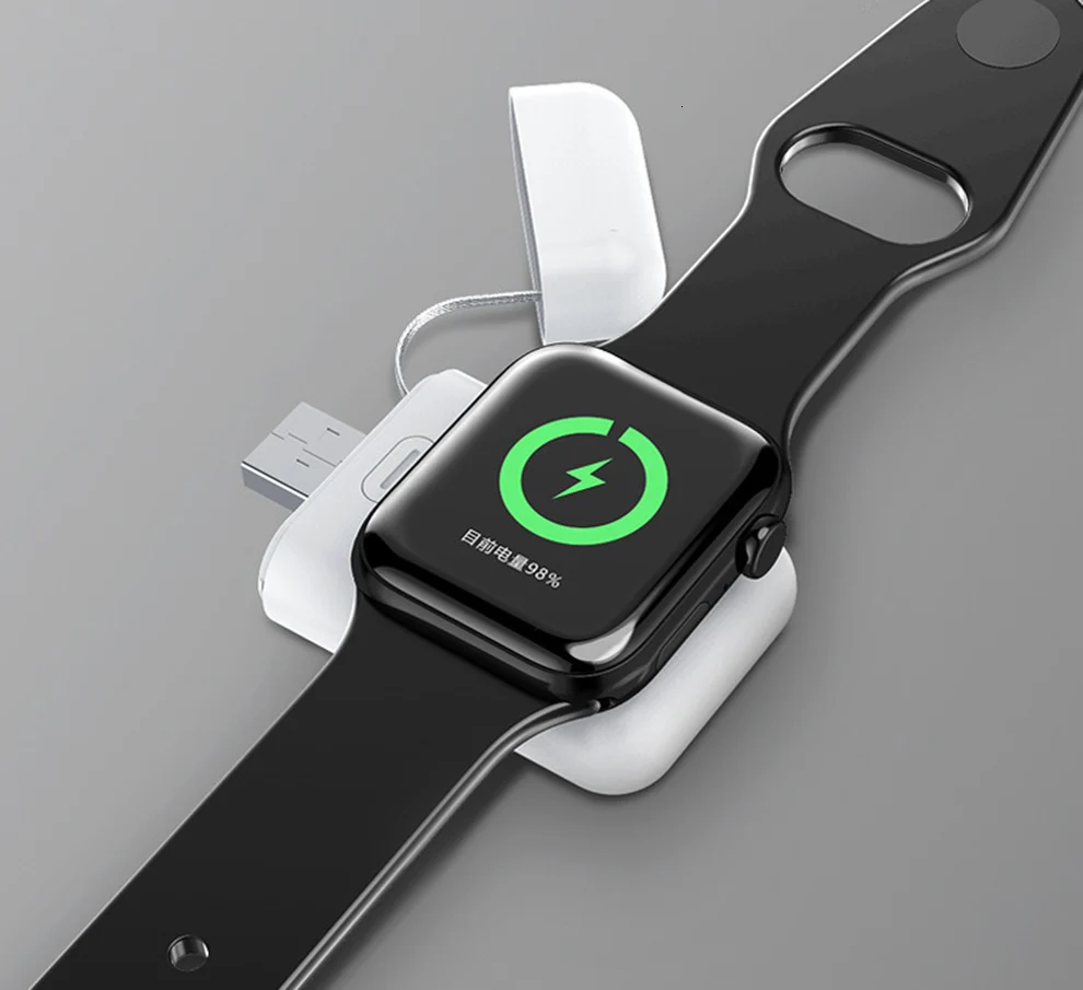 Зарядное устройство для Apple Watch iWatch, 1000 мА/ч, микро USB, 5 В, 1 А, мини зарядное устройство, магнитное Беспроводное зарядное устройство для iWatch 1, 2, 3, 4