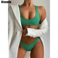 riseado push up sexy bikini set swimwear women 2021 green swimsuit women brazilian biquini thong bathing suit summer beach wear