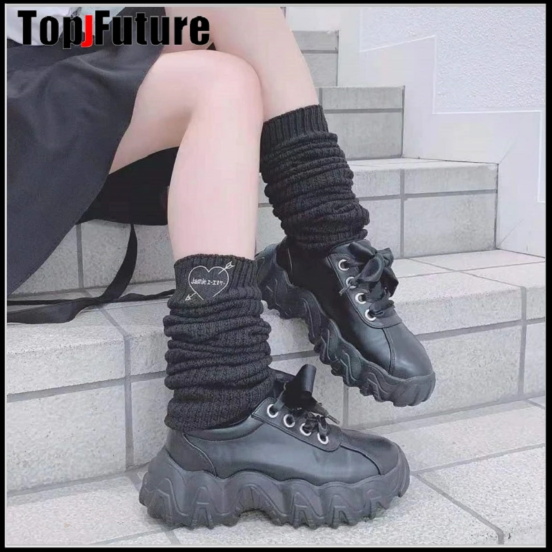 Чулки женские свободные в японском стиле теплые длинные гольфы чулки для