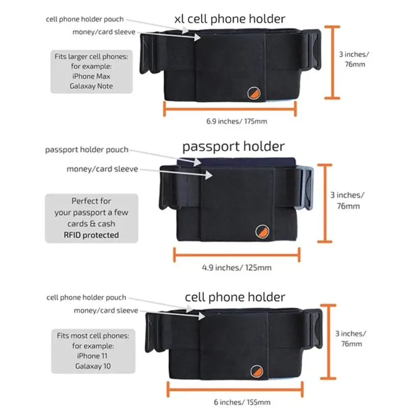 

Portable Invisible Wallet Unisex Waist Bag Mini Pouch for Key Card Phone Outdoor M5TE