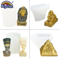 3d easter cleopatra sphinx silicone mold diy gypsum ornament candle model pharaoh pyramid chocolate mould cake decorating tools