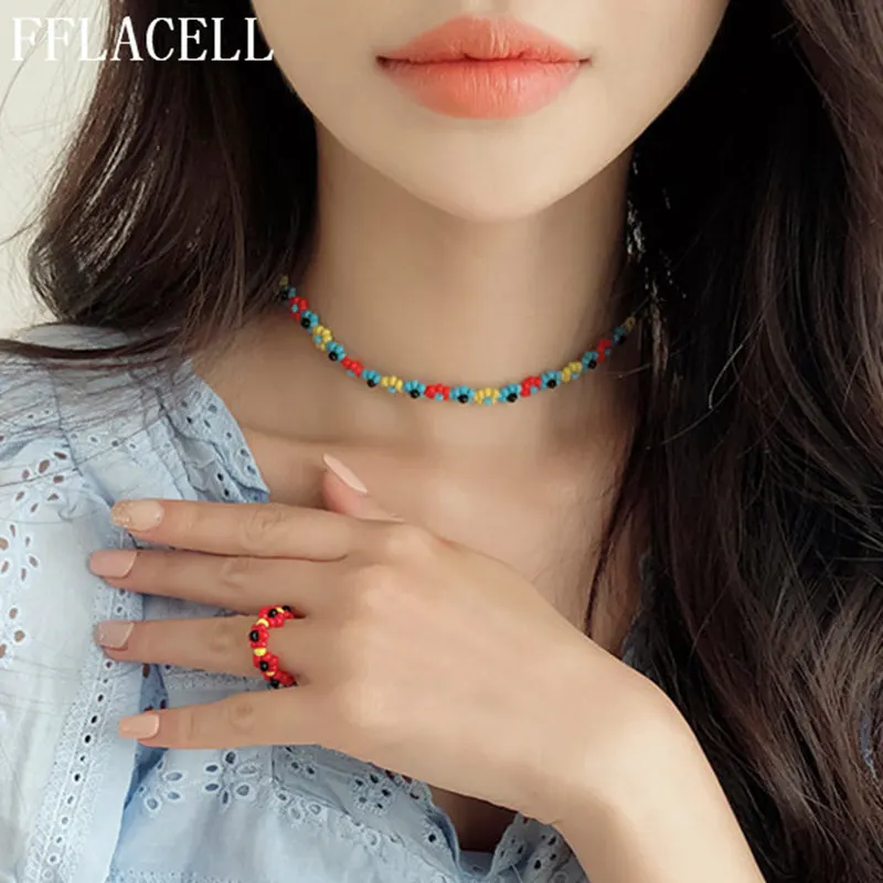 FFLACELL 2020 Новинка Япония ручная работа милый красочный бисер короткий чокер