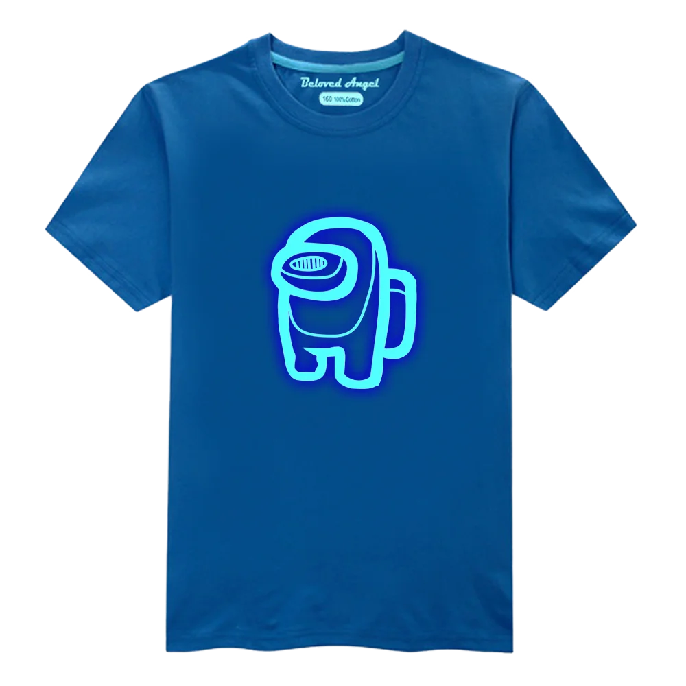 

2021 Cartoon Baby Kids Cotton Luminous T Shirt Boys Girls Children Clothes Short Sleeve T-shirt Summer Clothing Casual Print Tee