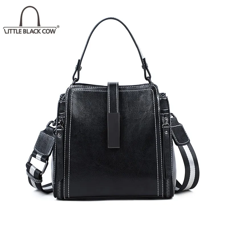 

Leisure Crossbody Bags Women Handbag Cow Split Leather Vintage Square Bucket Bag Fashion Shoulder Tote Handbags Messenger Bag
